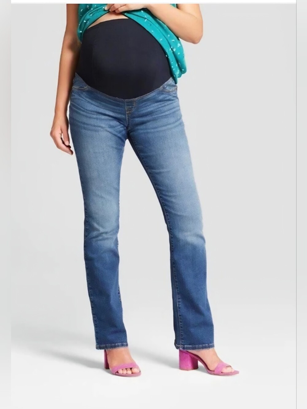 Isabel Maternity Skinny Bootcut Jeans in Medium Blue Size 4/27R